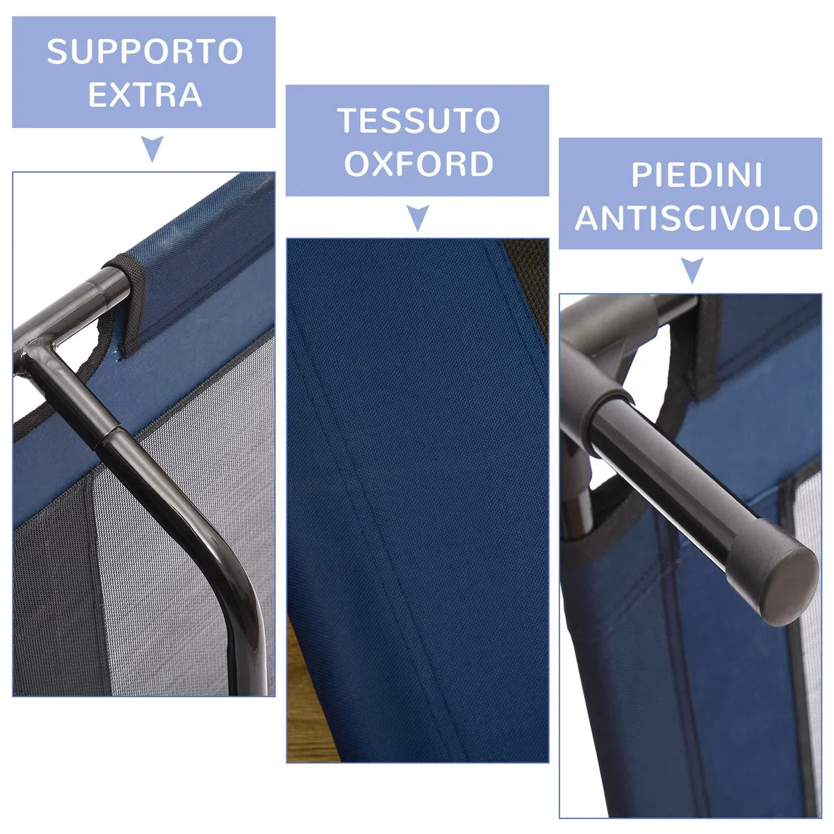 PawHut Brandina per Cani Rialzato con 600D Tessuto a Rete, Lettino per Cani Grandi da Viaggio con Peso fino a 30 kg, 91.5x76.2x18 cm, Blu