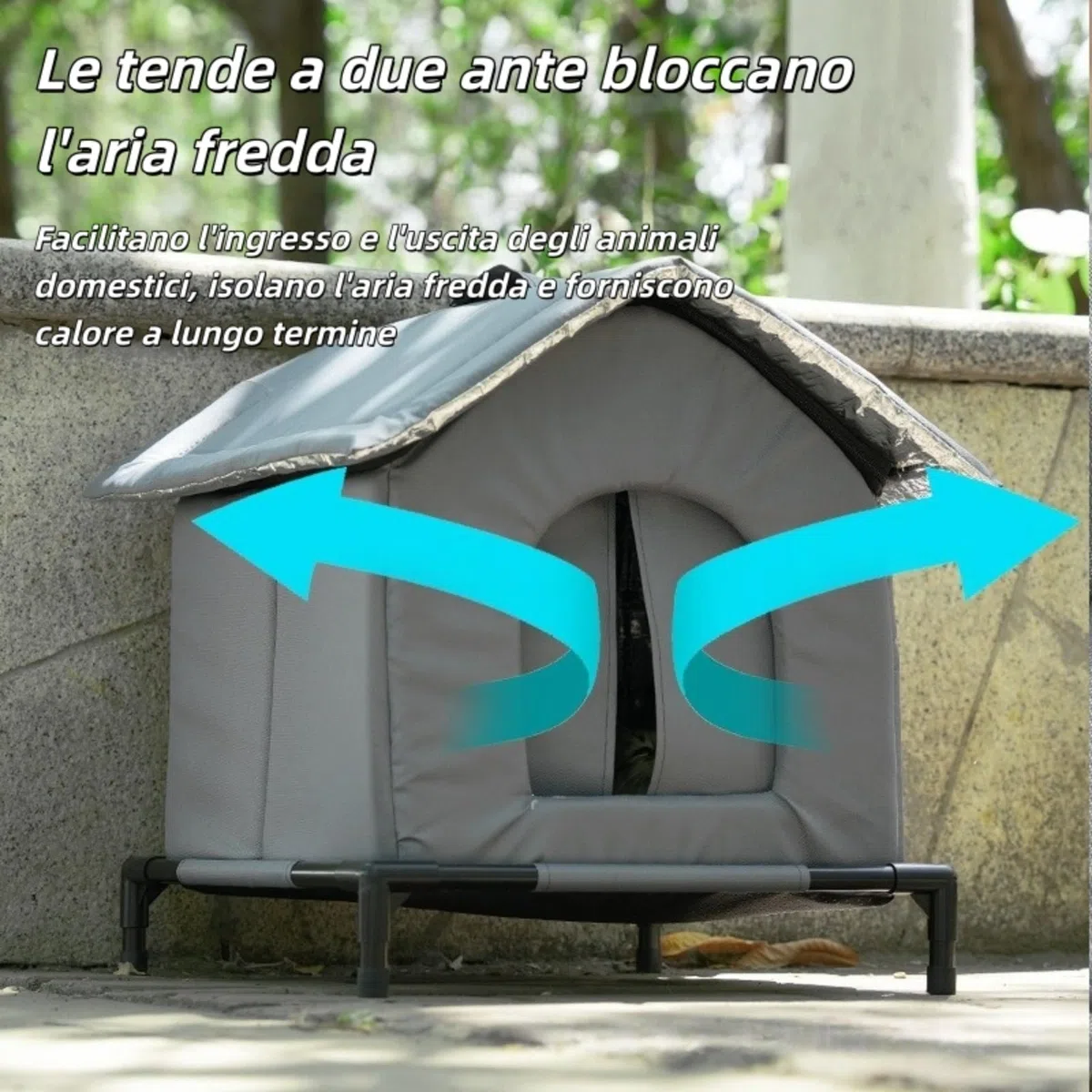 Cuccia Gatto Esterno Impermeabile e Isolata, Casetta Calda per Gatti per Inverno e Autunno con Base Sollevata