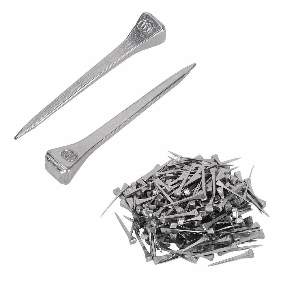 Nikou Chiodi a ferro di cavallo - 250Pcs Acciaio E4 Chiodo a ferro di cavallo stabile Accessori per attrezzi da cavallo 4.8CM Facile da usare