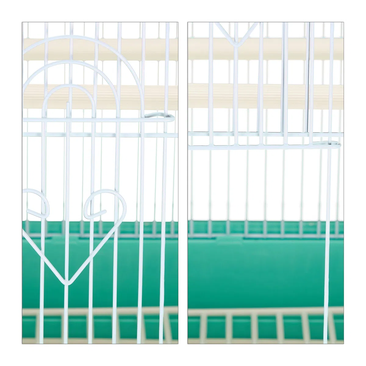 Relaxdays Gabbia per Uccelli, 49,5 x 35 x 32 cm, Gabbietta per Uccellini con Posatoi,Mangiatoie & Altalena,Menta/Celeste