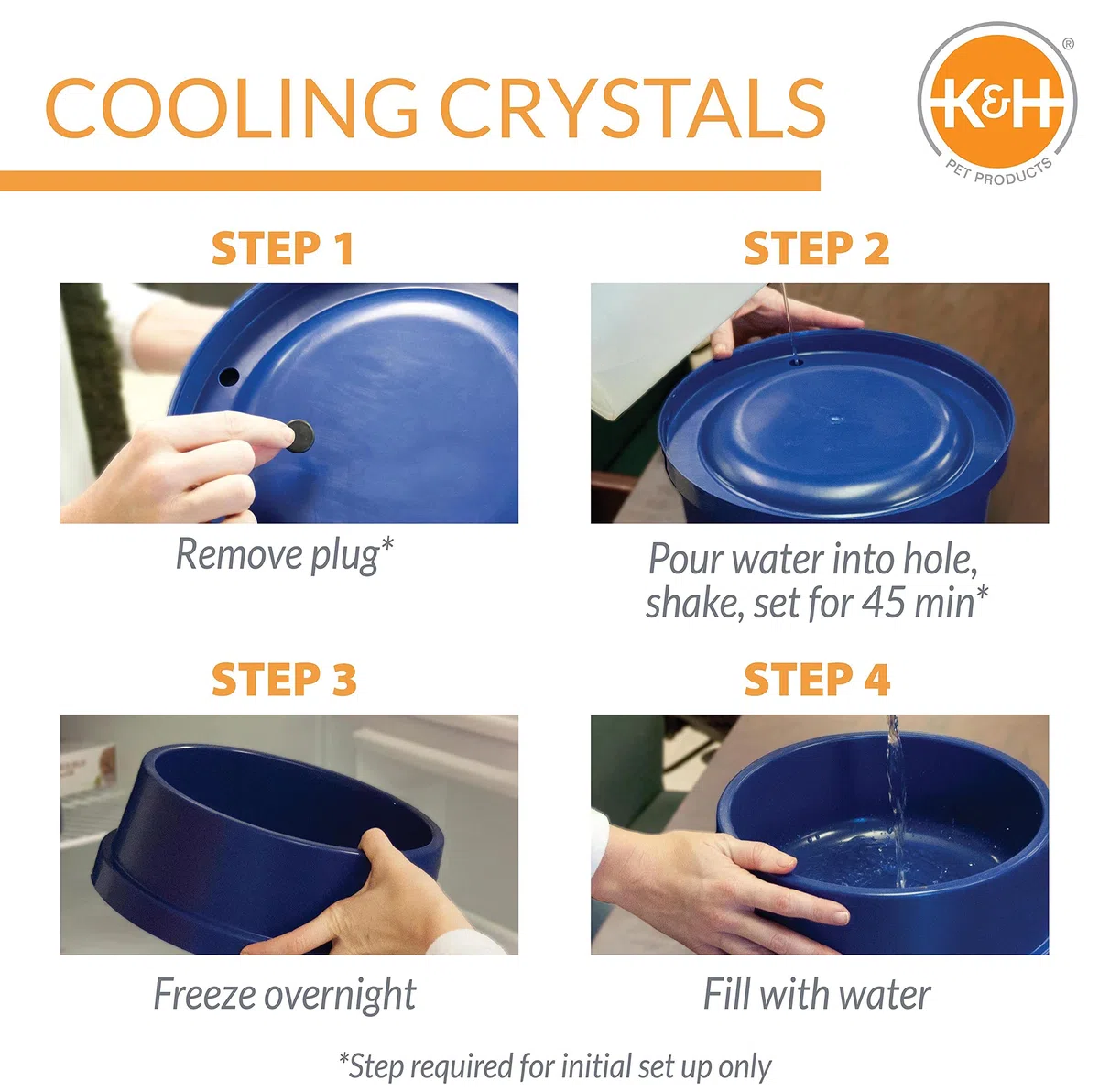 K&H Pet | Ciotola rinfrescante per l'acqua per Cani e Gatti Cooling Water Bowl | 2,7 Litri