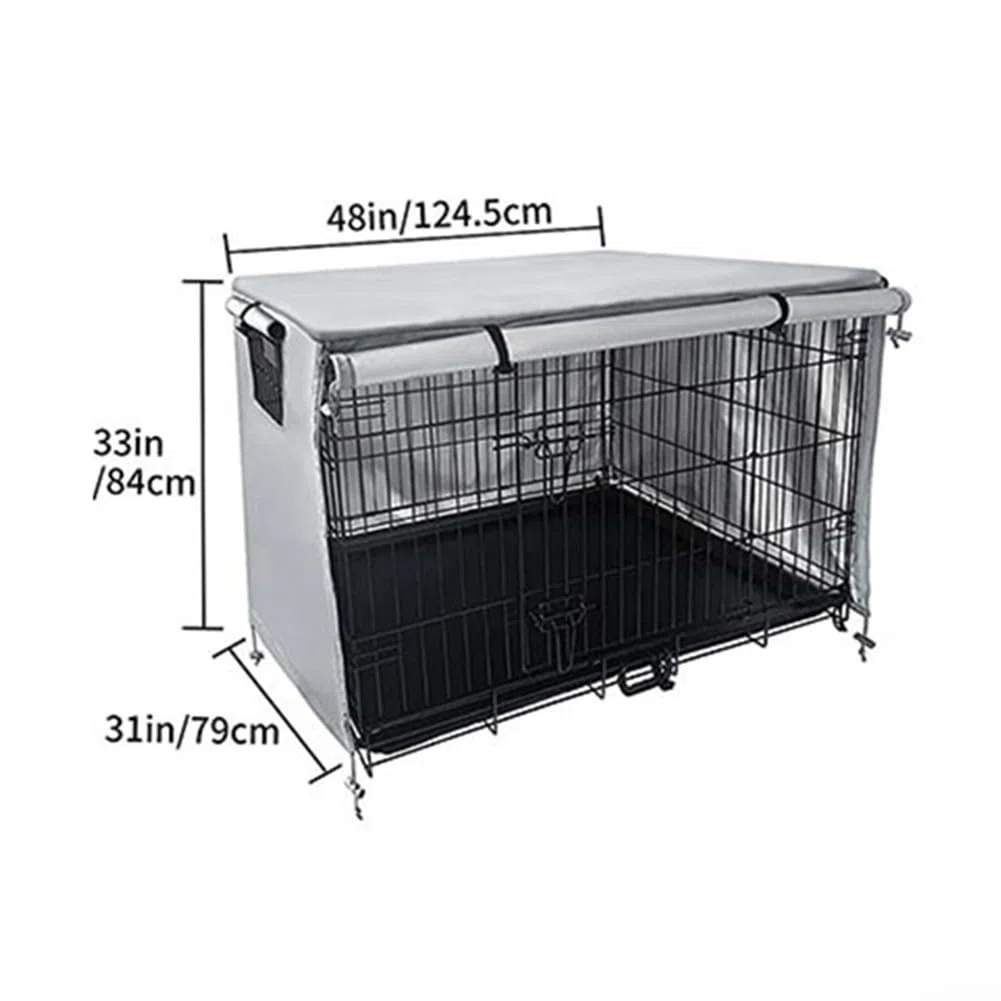 Copertura per gabbia per cani di grandi dimensioni, copertura per conigliera, copertura per gabbia per animali domestici, in tessuto Oxford per esterni, copertura termica antivento e impermeabile, per