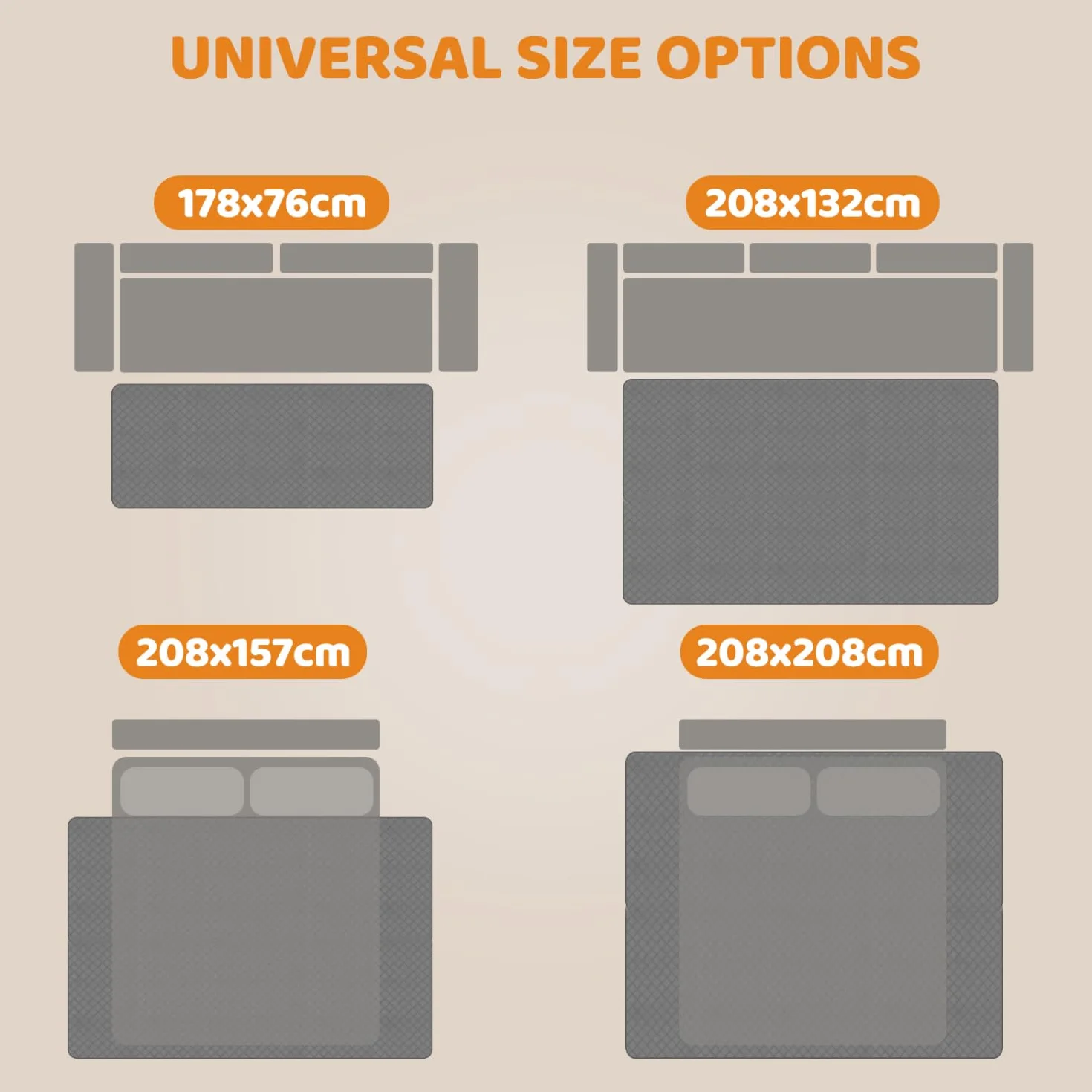 Nobleza Copridivano Impermeabile per Animali 208x157cm, Coperta Impermeabile per Cani, Protezione Assoluta per il Tuo Divano e Letto! Lavabile, Antiscivolo e Super Facile da Pulire, Grigio