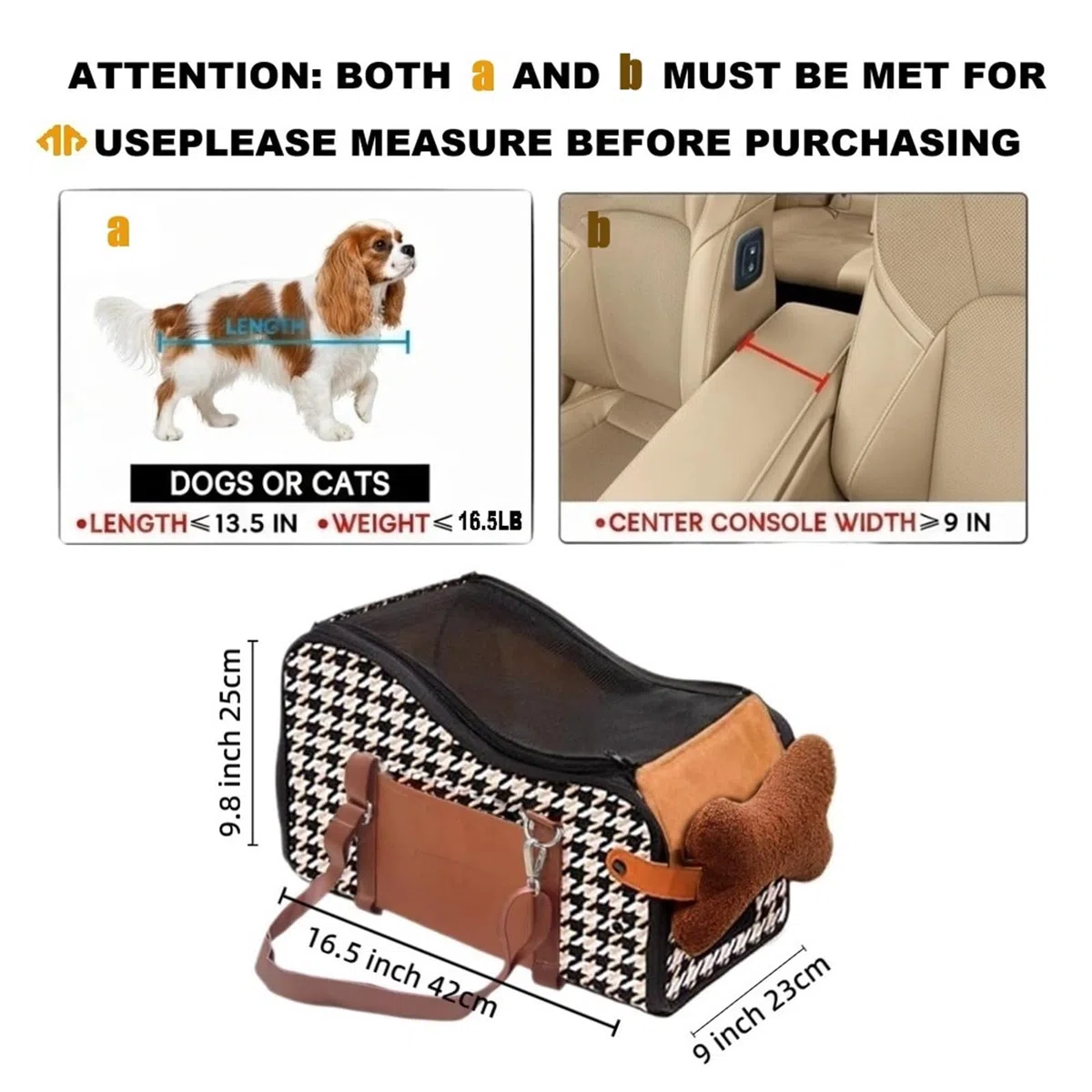 Console centrale per cani, seggiolino auto per cuccioli, console centrale per cani di piccola taglia
