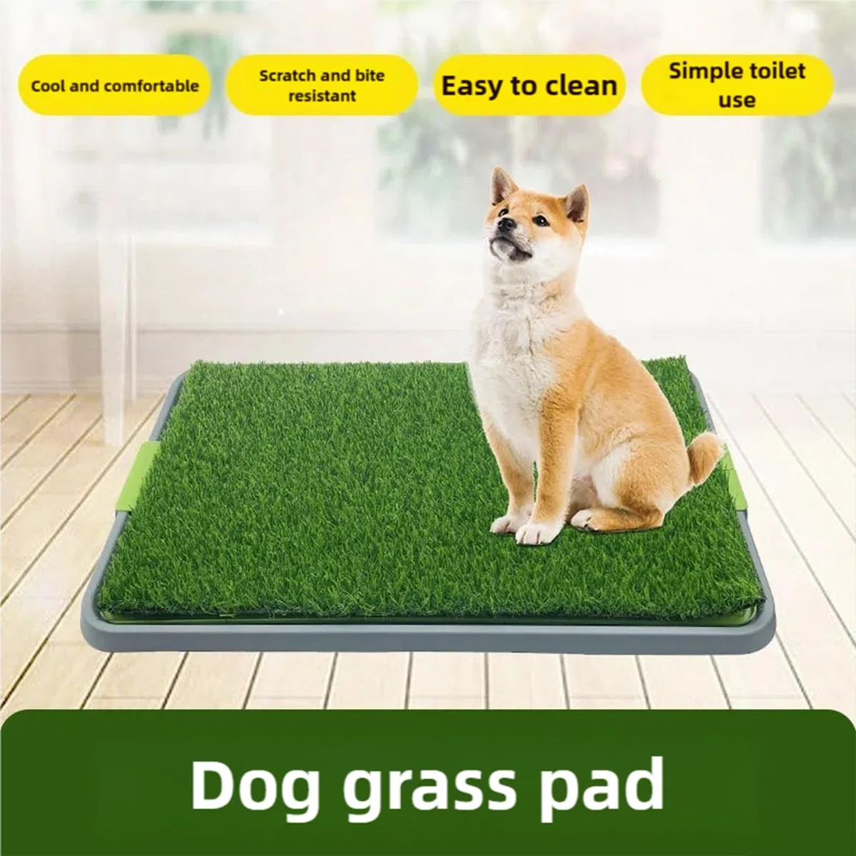 Vassoio WC per cani con tappetino lavabile per pipì e erba artificiale per addestramento di cani cuccioli, lettiera portatile per cani da interno