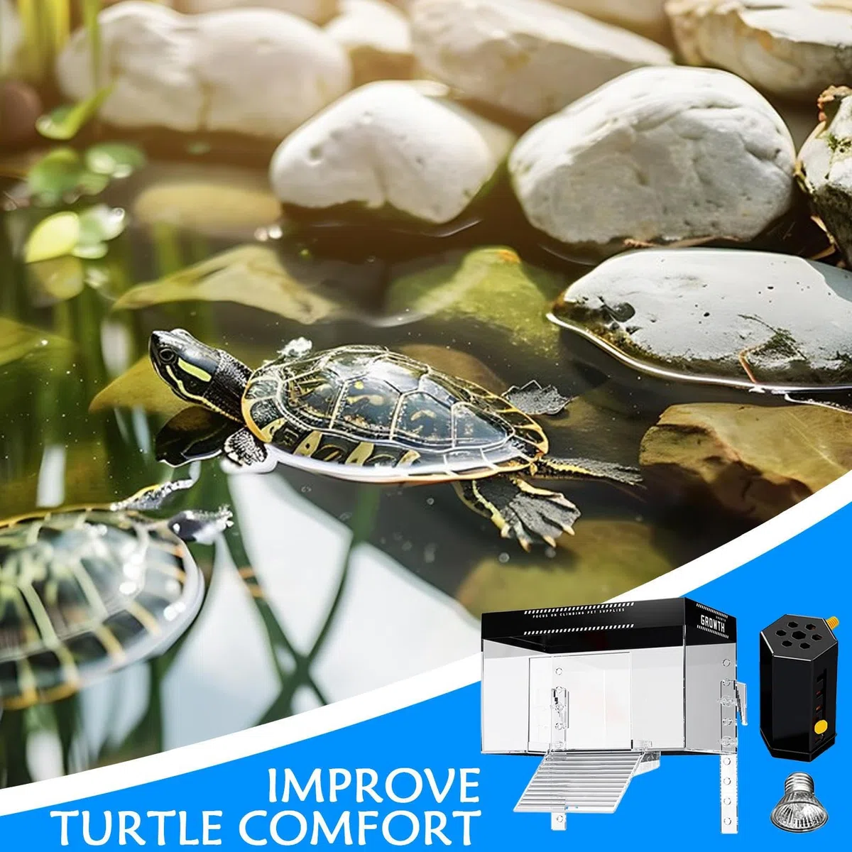 Turtle Basking Tank Topper - Pet Turtle Banking Dock Con Coperchio | Reptile Land Resting Aquatic Cage Di Recolo Terrapin Allarga L'area Di Nuoto Della Tartaruga per Un Ambiente Acquatico Più Ar