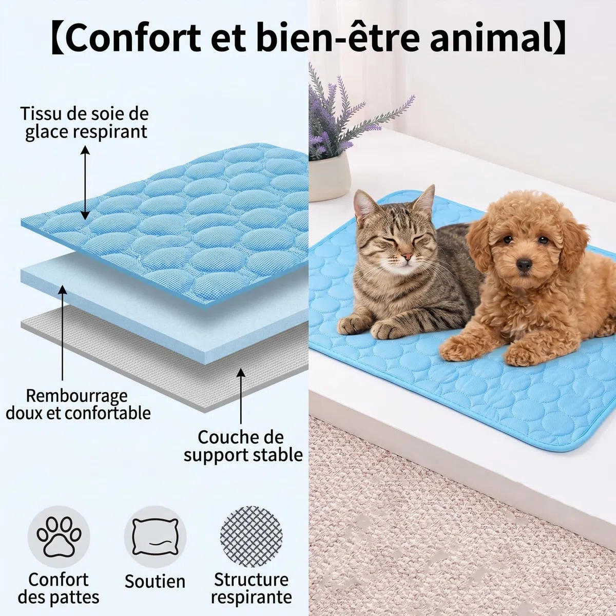 Generico Coolnap Tappetino Rinfrescante per Cani | Il Tappetino Che Rimane Fresco — Anche Dopo Ore Sotto il Tuo Cane. Tappetino Estivo Coolnap: Morbido e Confortevole per Cani, Blu (M)