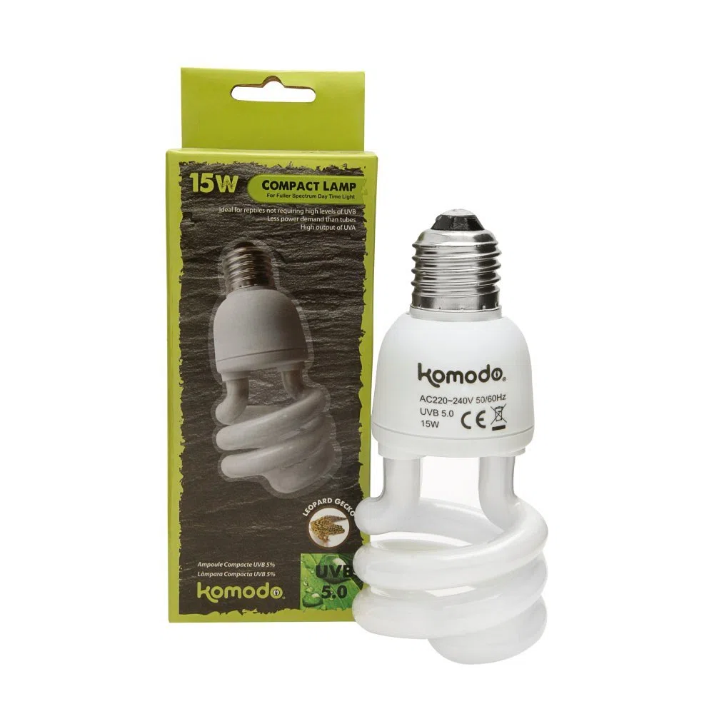 Komodo Lampada compatta Uvb 5.0 ES, 15 Watt, bianco
