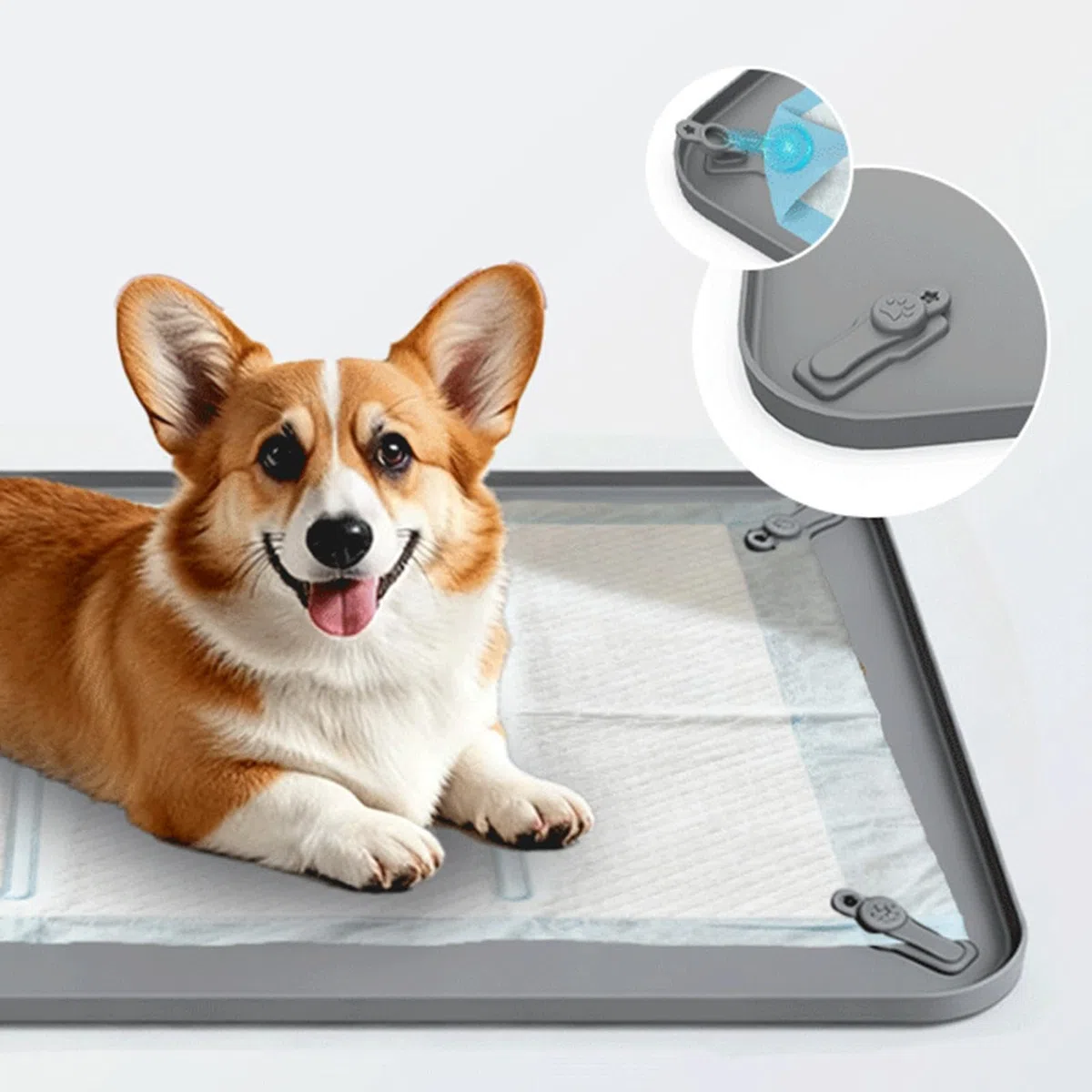 Vassoio Pipì Cane - Bordi Alti in Silicone Antigoccia Antiscivolo | Porta Traversine Addestramento Cane,Per Dormitorio Appartamento Camera Soggiorno Pavimento Coperta