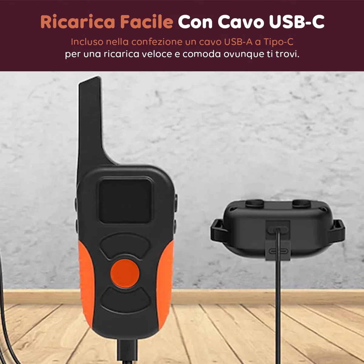 Avilia - Collare per Cani con Telecomando Impermeabile IPX7 Ricaricabile Portata 1000mt Collare Regolabile per Tutte le Taglie