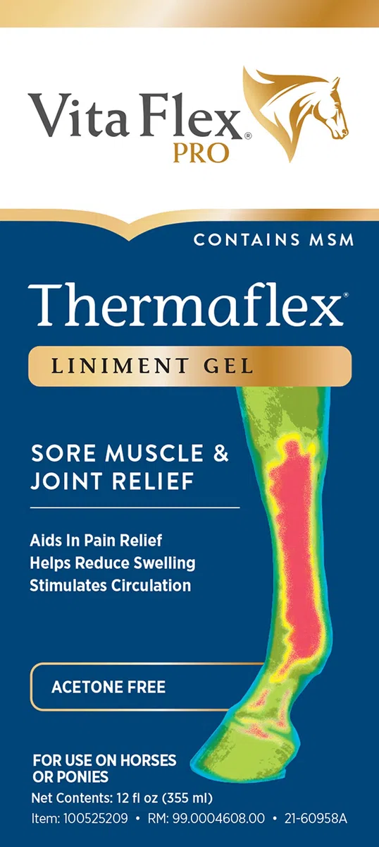 Thermaflex Liniment Gel 12 ounce Muscle and Joint Pain Relief for Horses