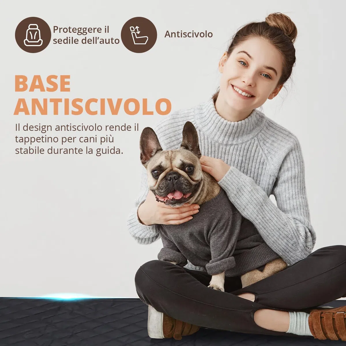 Coprisedile Auto per Cani 100% Impermeabile, Antigraffiato e Antiscivolo, Trasportino Auto incl. Guinzagli