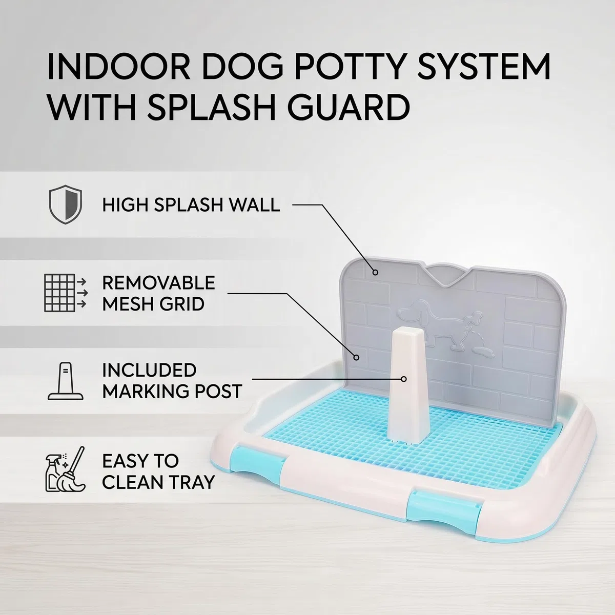 Ejoyous Toilette per Cani, Toilette per Cuccioli, Set Addestramento per Cuccioli, Toilette per Animali con Simulazione della Parete e Minzione Programmata, Vasino per Cani da Interno