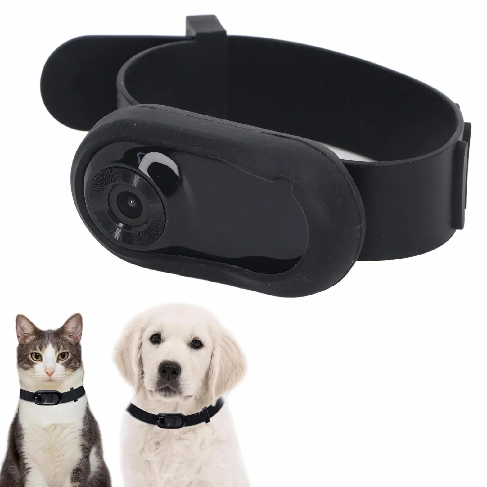 Goshyda Telecamera per Collare per Animali Domestici, Telecamera per Collare per Gatti HD 1080P Telecamera per Collare per Cani con Grandangolo di 120°, Mini Telecamera D'azione per