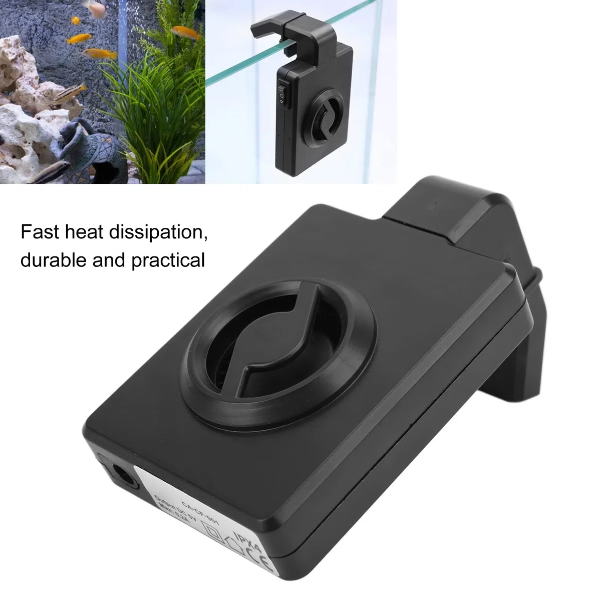 Tnfeeon Mini Refrigeratori per Acquario Ventilatore di Raffreddamento Ad Acqua per Acquario Regolabile Serbatoio per Pesci Refrigeratore a Vento Freddo per Acquario(#1)