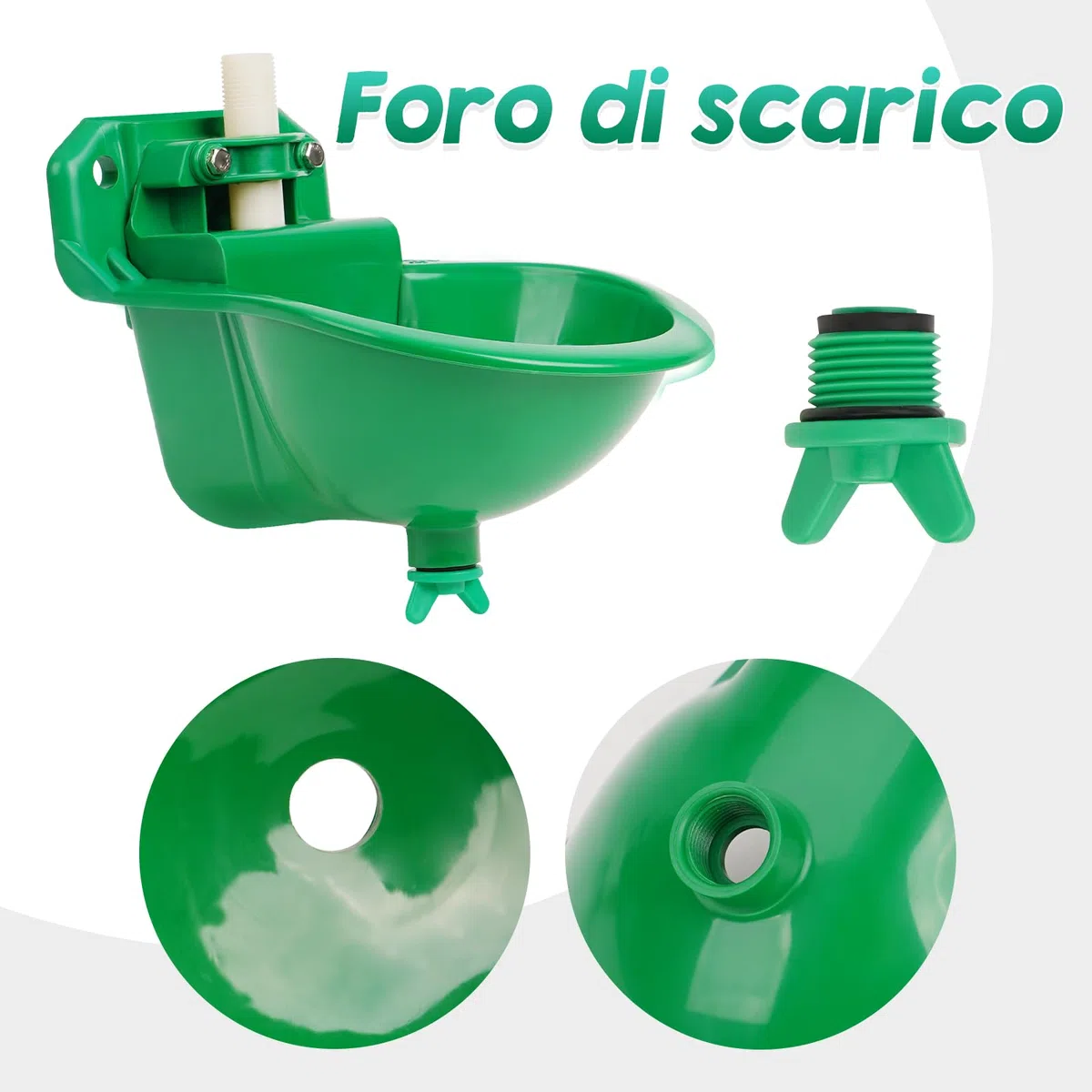 Abbeveratoi Automatici per Pecore, Capre, Cavalli e Mangiatoie per Pascoli di Bestiame con Fori di Drenaggio
