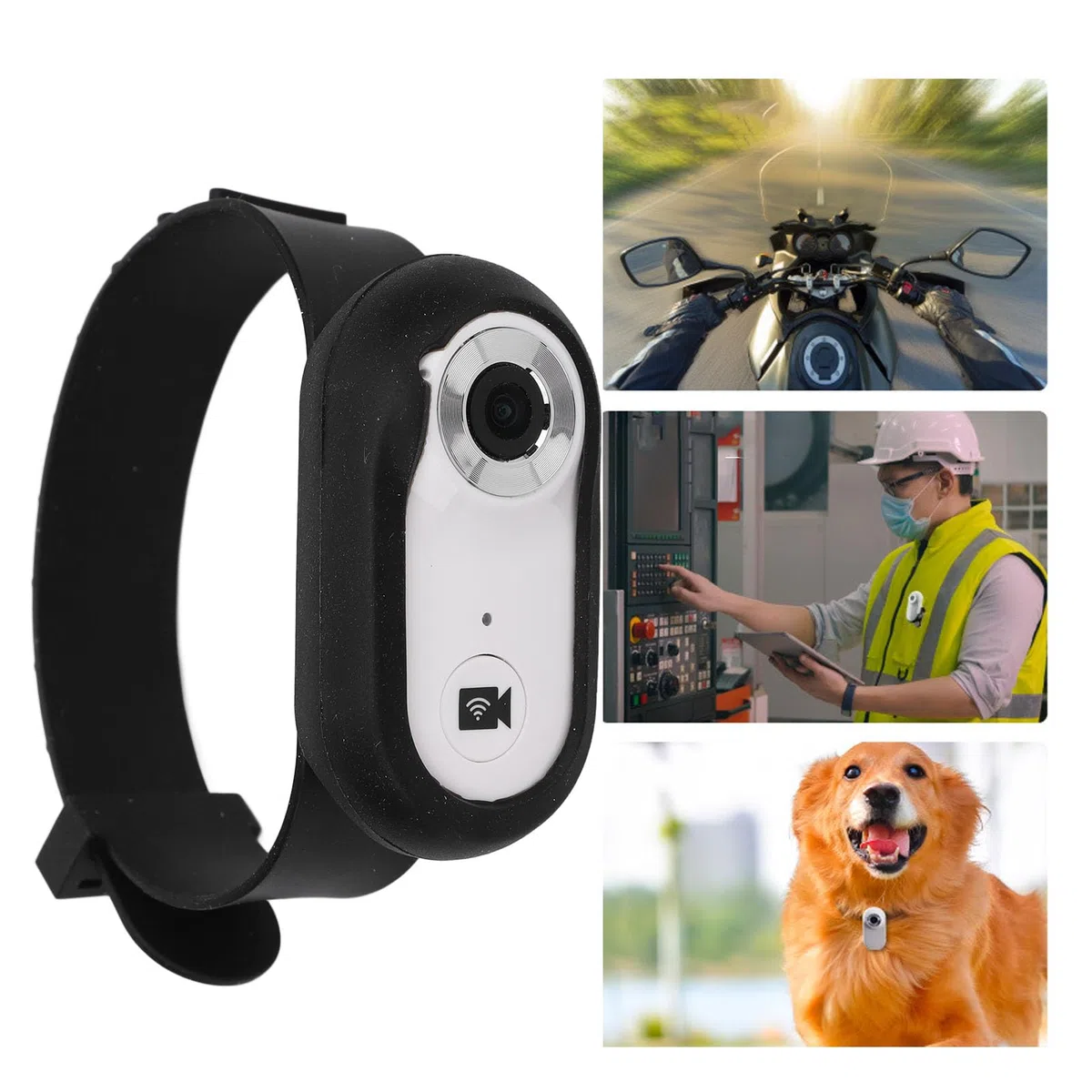 Telecamera per Collare per Gatti, Registrazione Video di Immagini HD Grandangolare da 120°, Localizzazione Cani, Collare Magnetico, Supporta Schede Fino a 256 GB per Avventure