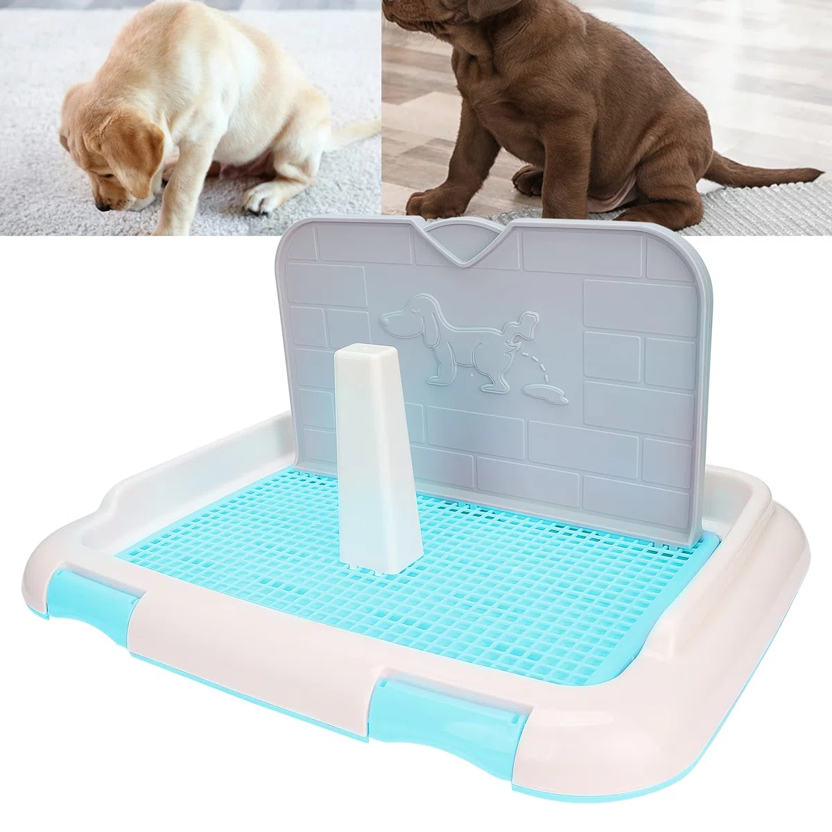 Toilette per Cani, Toilette per Addestramento per Cuccioli da Interno Recinzione per Vasino per Gatti Vassoio per Vasino per Minzione Programmata per Cani, Toilette per Cani per Animali Domestici(Blu)