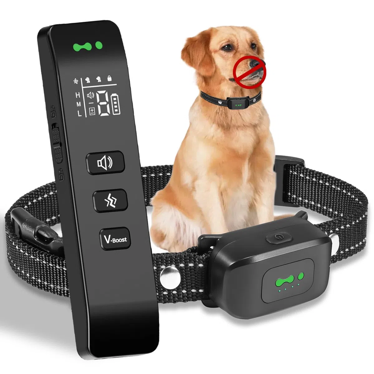 Collare da Addestramento per Cani, 3 Modalità Beep/Vibrazione/Boost Vibrazione, Portata 2600ft, Ricaricabile, Impermeabile IP67, Collare anti abbaiamento con telecomando Per cani di Tutte le Taglie