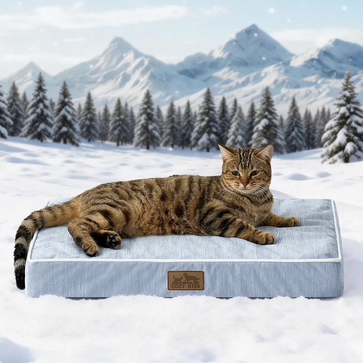 COZY KISS Letto Rinfrescante Cani Piccola Taglia S, Q-Max>0.4 Cuscinetto Ortopedico Traspirante Memory Foam Gel, Tappetino Lavabile Trasportino, Fondo Antiscivolo, 61x41x7.5cm, Azzurro