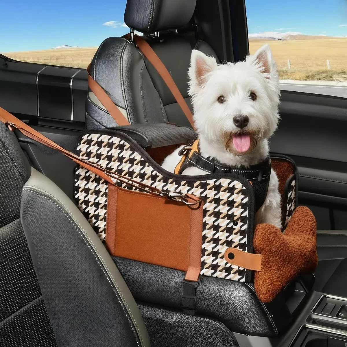 Console centrale per cani, seggiolino auto per cuccioli, console centrale per cani di piccola taglia