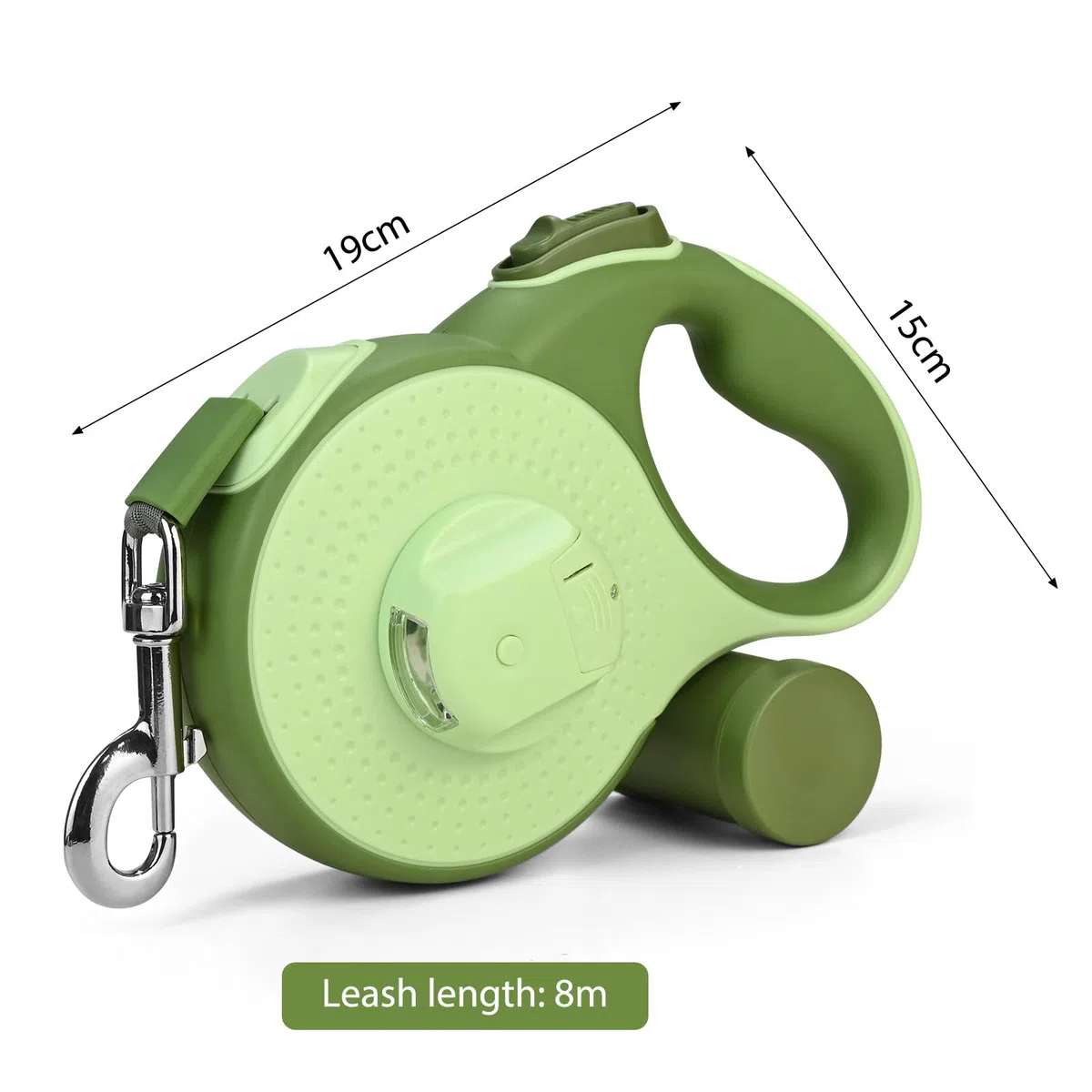 Guinzaglio per cani da 8 m, con luce LED e supporto per borsa, senza nodi, guinzaglio di grandi dimensioni, pulsante del freno rapido e impugnatura antiscivolo, per cani fino a 50 kg/110 kg, shopping