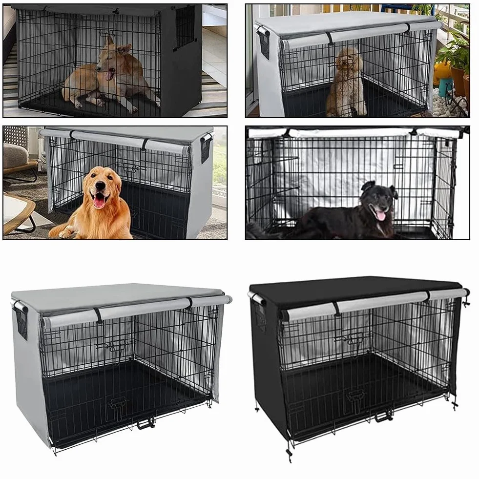 Copertura per gabbia per cani di grandi dimensioni, copertura per conigliera, copertura per gabbia per animali domestici, in tessuto Oxford per esterni, copertura termica antivento e impermeabile, per