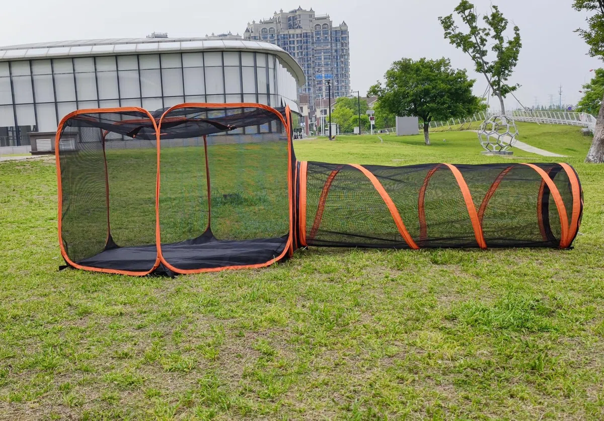 Tenda a tunnel pieghevole 2 in 1 per cani e gatti pieghevole per esterni, box pop-up per animali domestici, recinzioni a gabbia, casa (stili 2)
