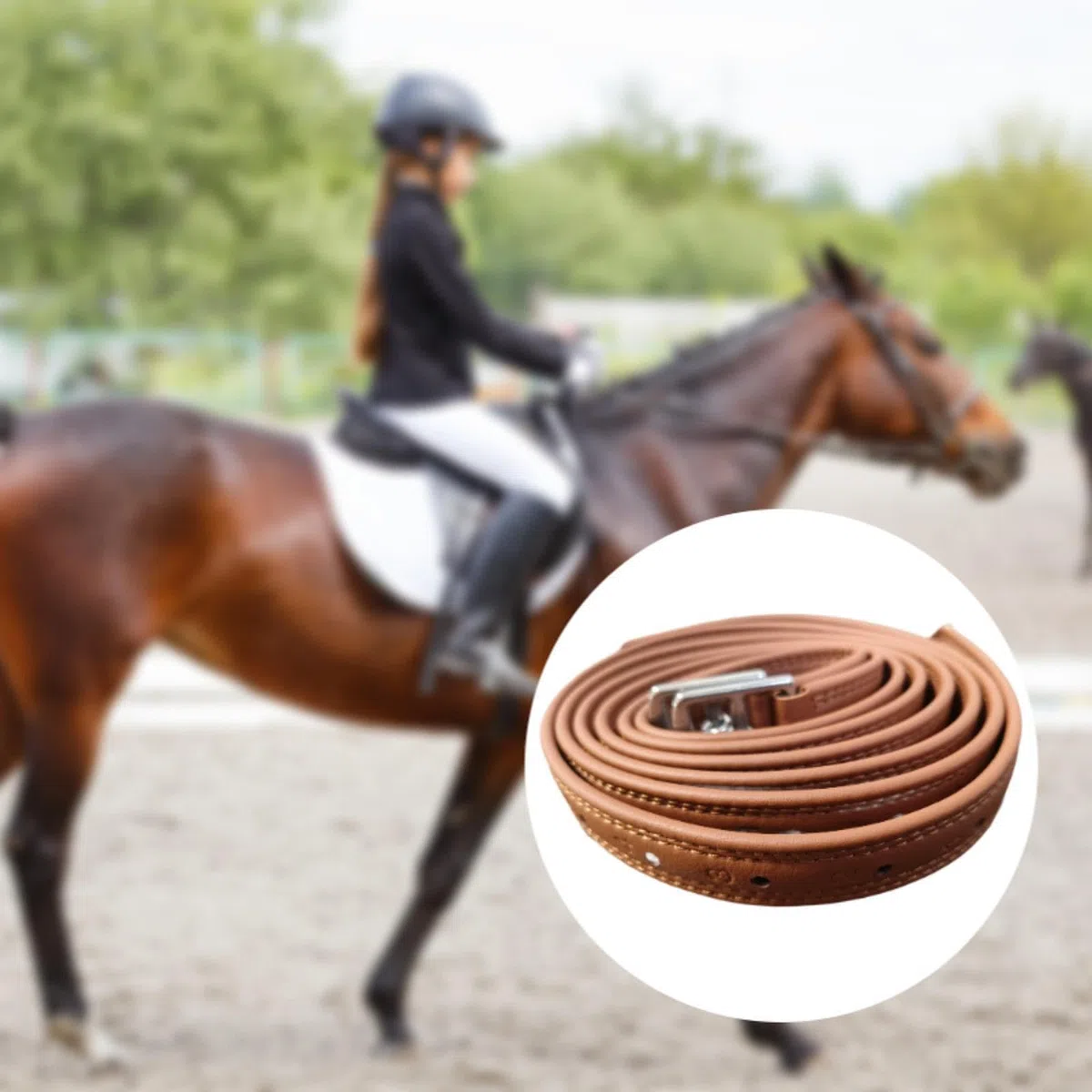 2 Pezzi Pelli di Staffa Inglese con Fibbie, Forniture di Lunghezza 55,12 Pollici, Attrezzatura per Cavalli di stabilità Premium