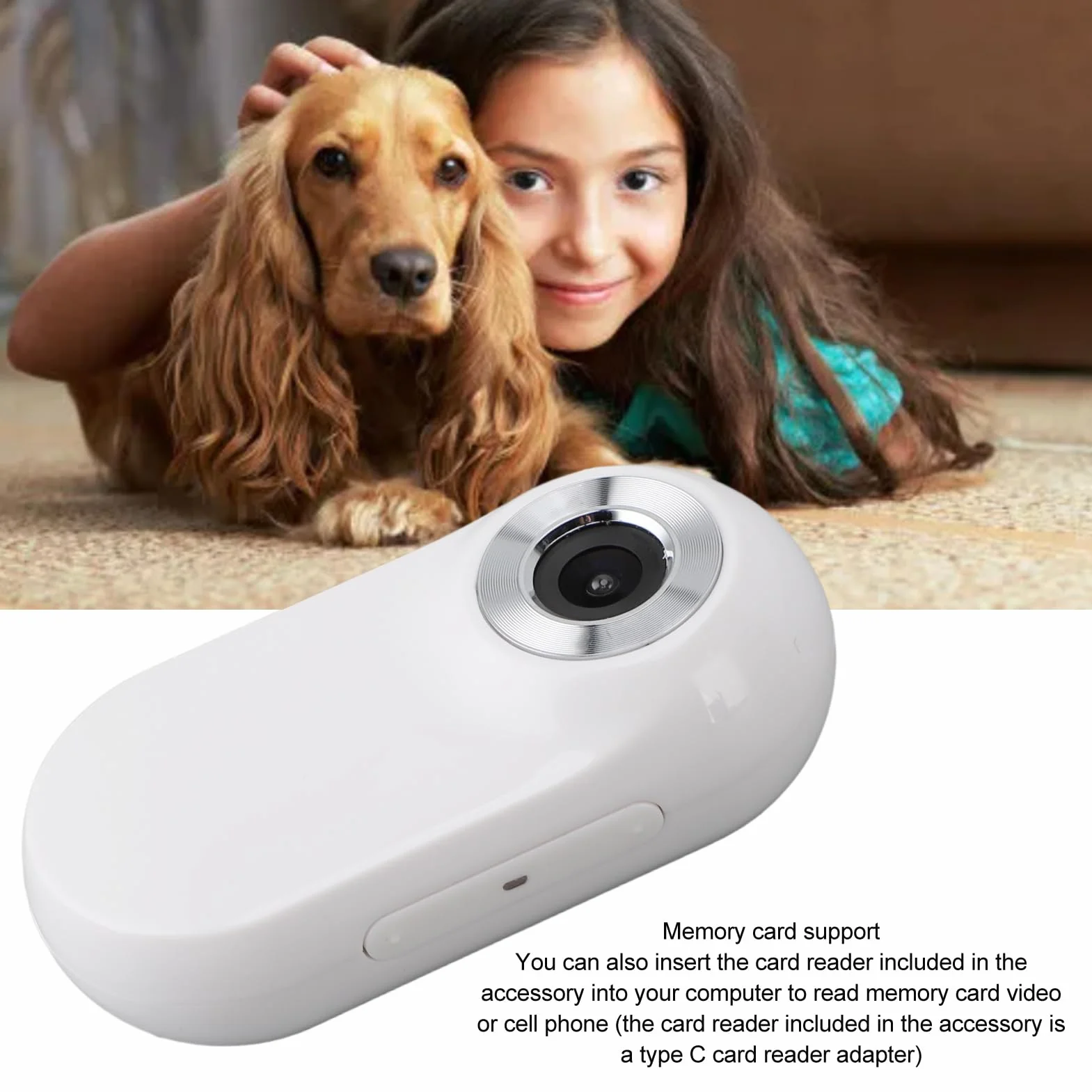 Zunate Telecamera per Collare per Gatti, 1080P No WiFi Telecamera per Collare per Animali Mini Action Camera per Registrazioni Video, Telecamera per Collare per Cani Grandangolare a