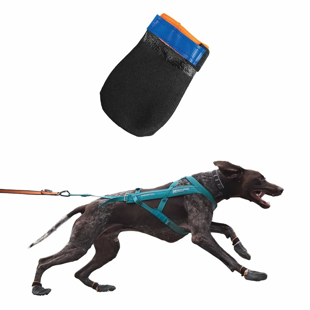 Non-Stop Dogwear Stivaletti protettivi (4 pezzi), nero/arancione - M