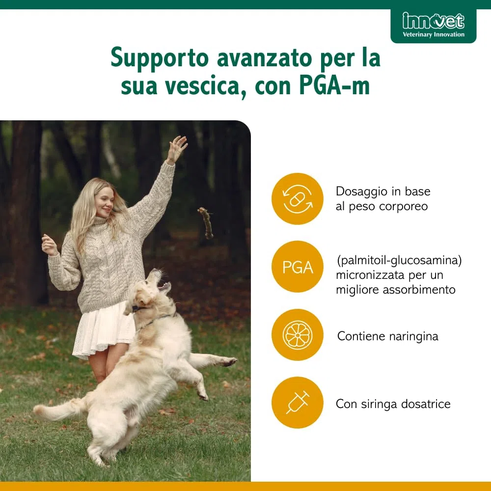 Innovet Urys Liquid 60 ml Per il benessere delle basse vie urinarie del cane e del gatto, con palmitoil-glucosamina micronizzata (PGA-m)