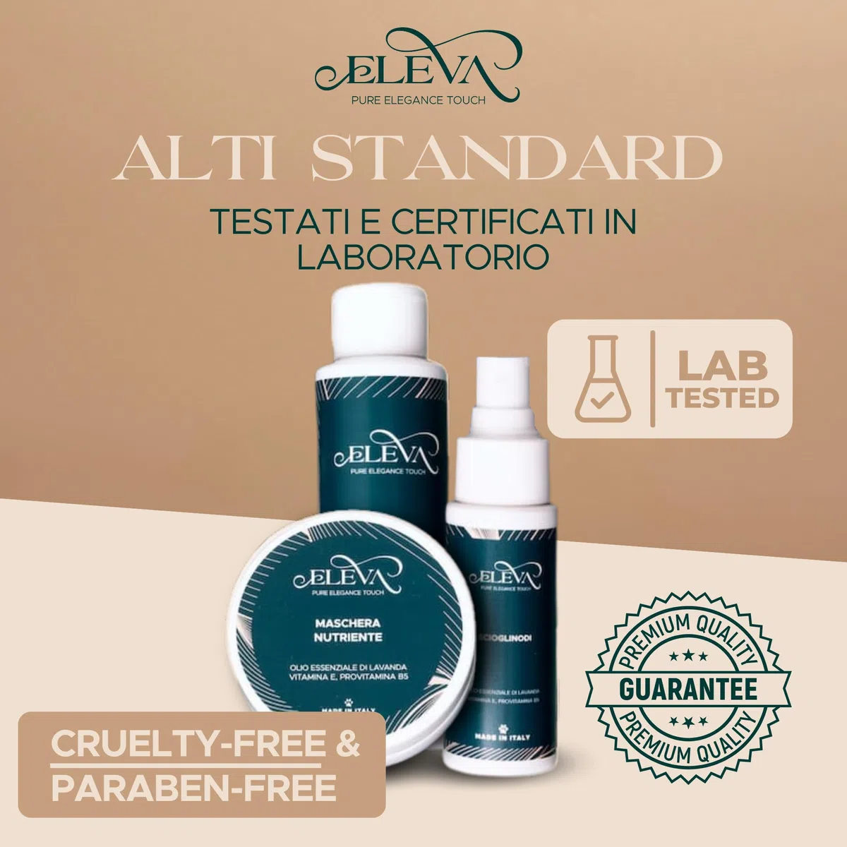 ELEVA PET - Kit Conosciamoci - Shampoo Delicato, Maschera Nutriente e Scioglinodi per Cani - Beauty Routine Completa - Ingredienti Vegetali - PH Ottimizzato - con Olio di Lavanda - Made in Italy