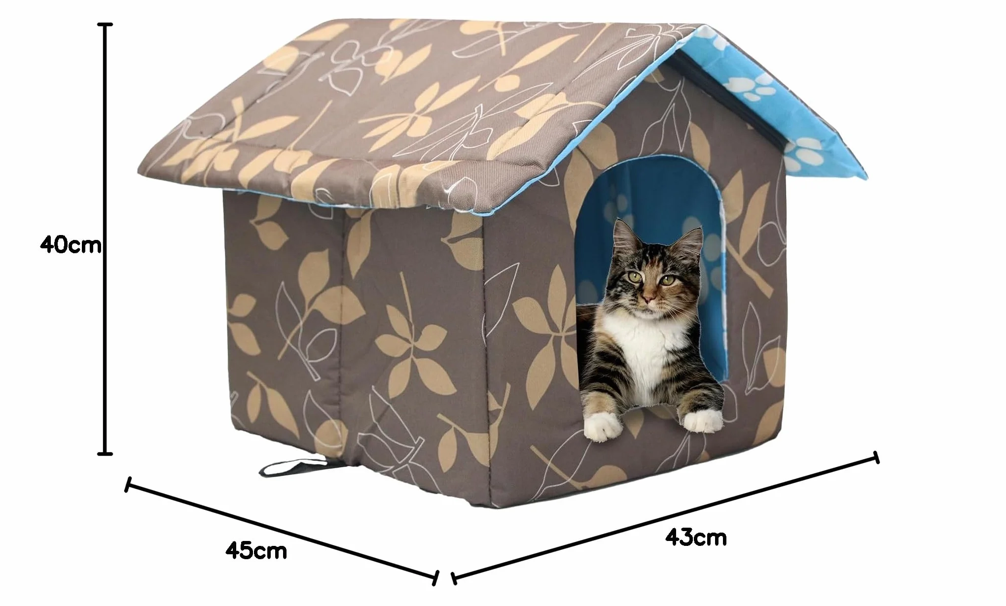 Casetta per Gatti per Esterni Rifugio Cuccia, Tenda Impermeabile Con Cuscino Rimovibile per Animali Domestici e Randagi