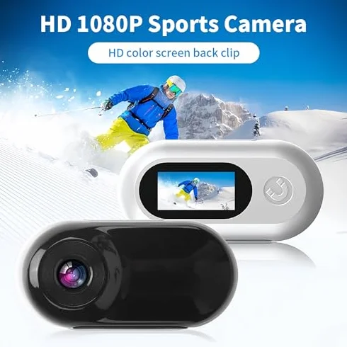 Bewinner Collare per fotocamera granangolo 120°, telecamera sportiva animale domestico schermo LCD 0,96 pollici HD 1080P multifunzione