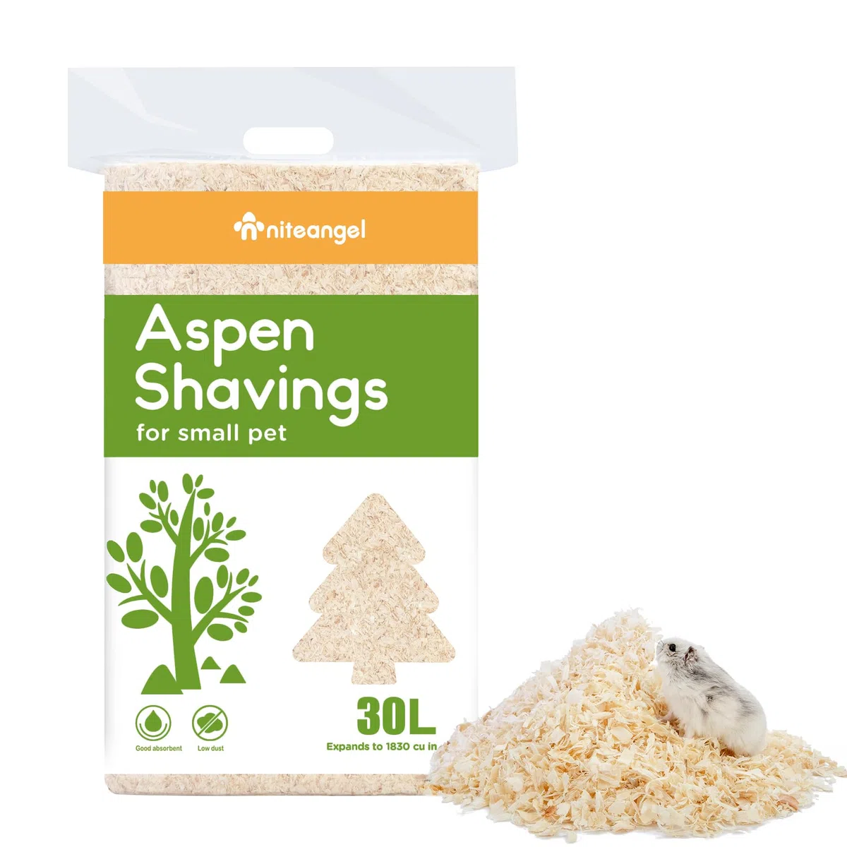 Niteangel® Aspen - Biancheria da Letto per criceti Nani siriani, gerbilli, Topi, Degu, Conigli, porcellini d'India, cincillà, Riccio o Altri Piccoli Animali Domestici (30L - 8mm)