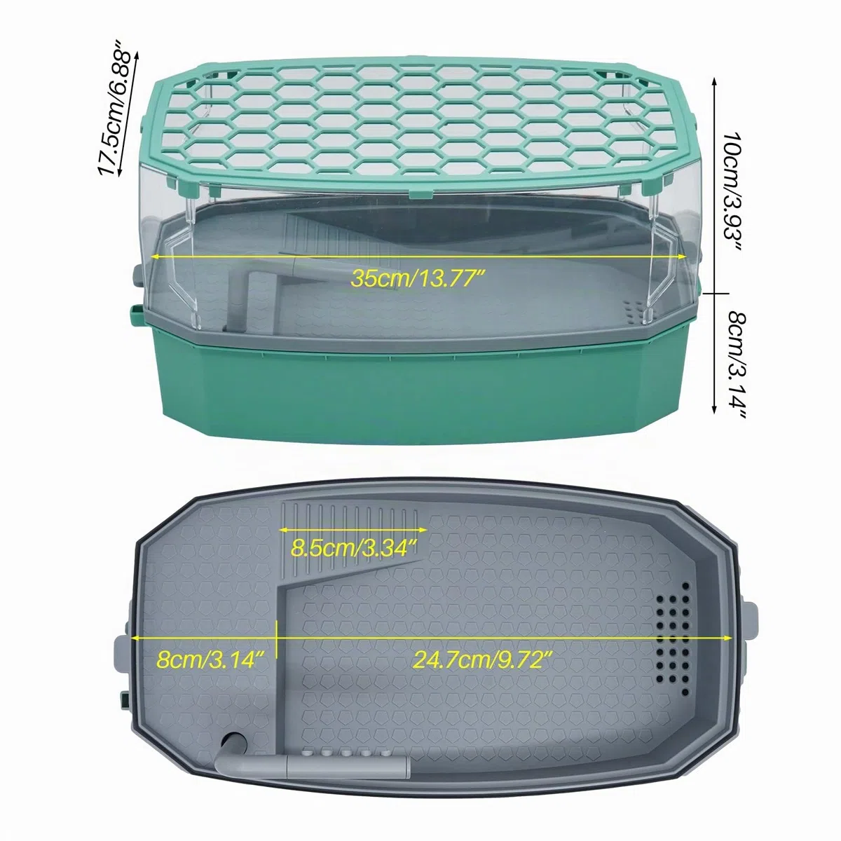 Turtle Tank Aquarium con Pompa Dell'acqua Reptile Habitat Turtle Tank Terrario Piattaforma di Crogiolarsi con Sistema Doccia Strato Filtrante