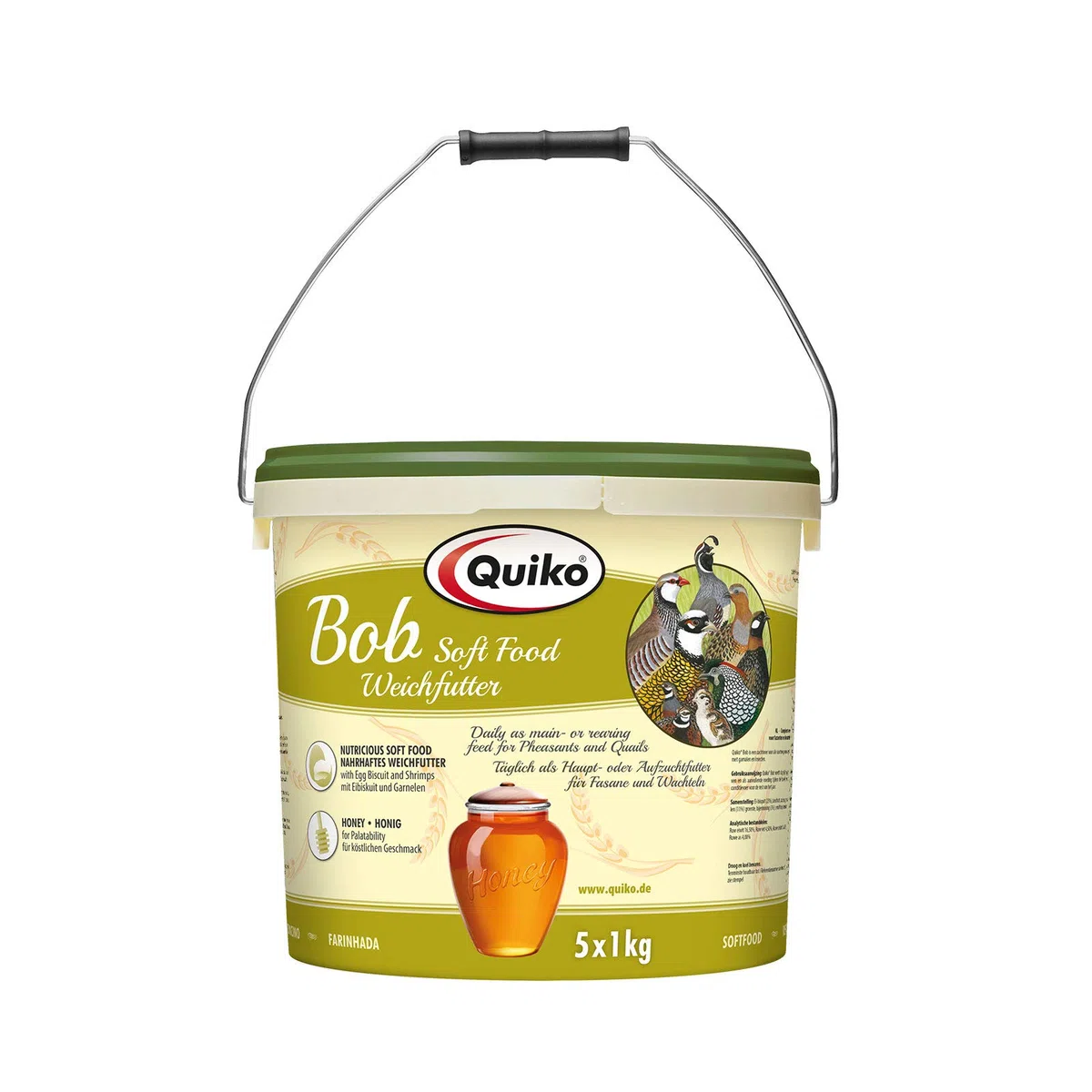 Quiko Bob 5kg mangime morbido per quaglie, fagiani, vari tipi di polli e uccelli di terra