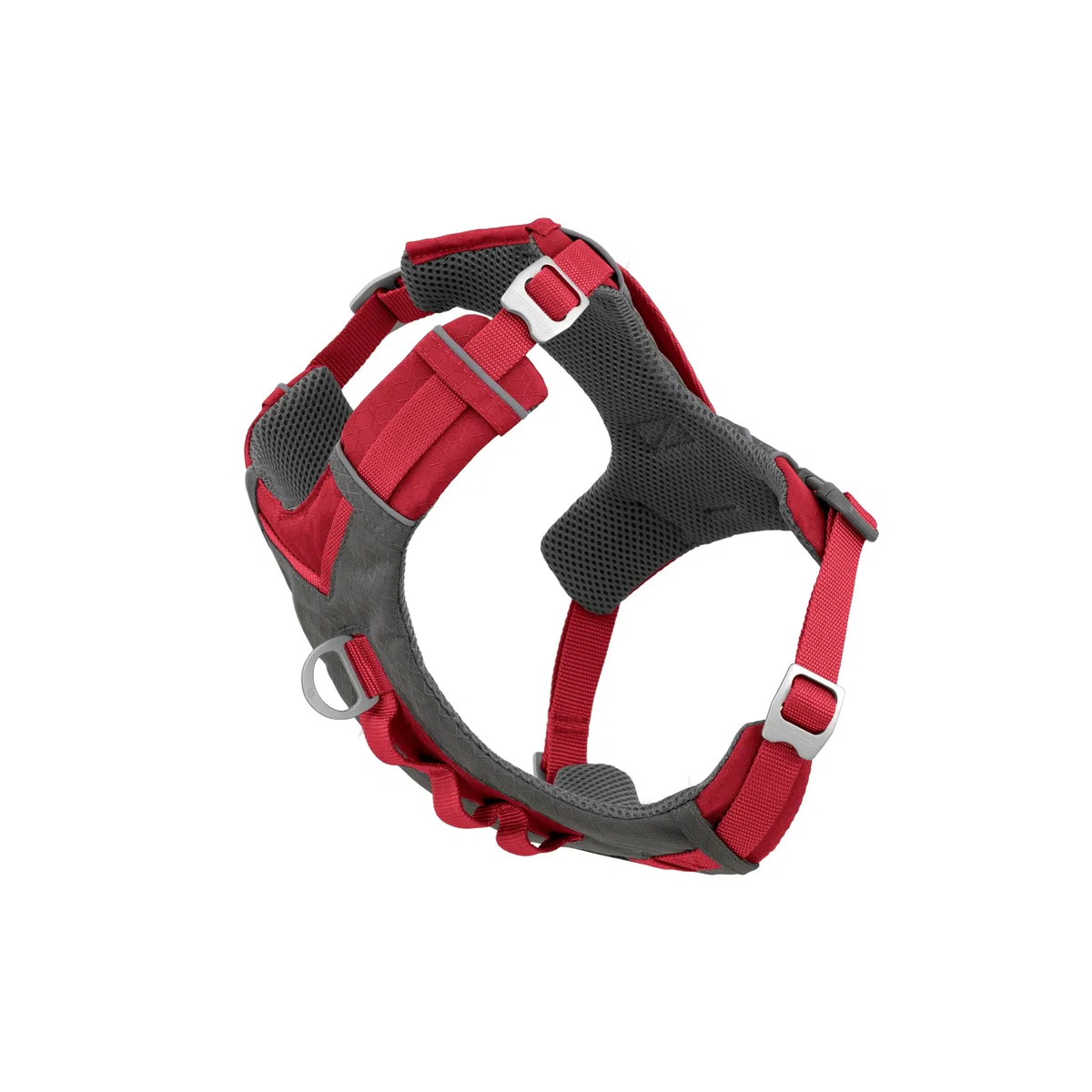 Kurgo Journey Air - Pettorina per Cani Attivi con Torace Imbottito, Tessuto Ripstop Leggero e Rete Traspirante, Dettagli Riflettenti e Maniglia Posteriore di Supporto - Rosso - Taglia S