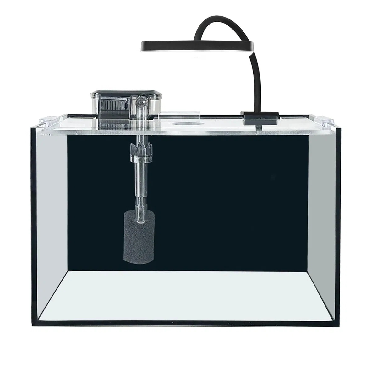 Nano Fish Tank da 2,5 GAL con filtro, luce a led, ghiaia