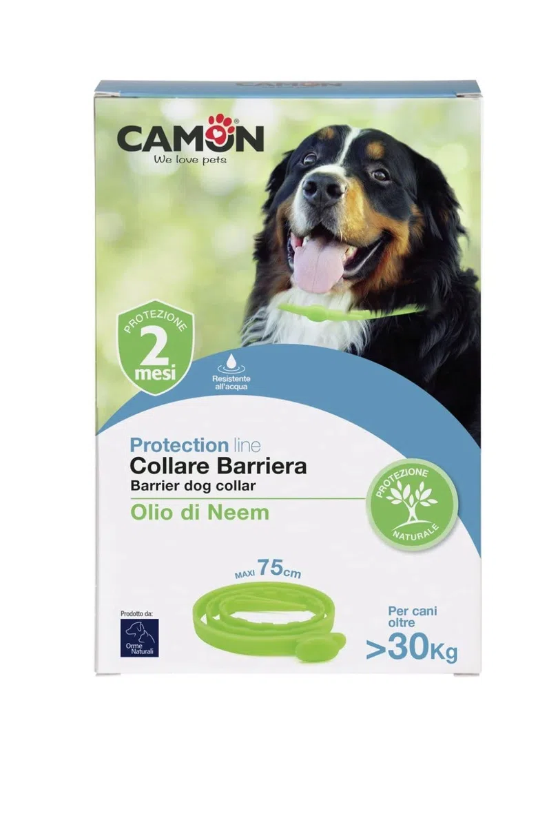 Camon Collare Barriera all'Olio di Neem 3 Confezioni, Allontana Insetti e Parasiti Protezione Stagione Completa - Taglia Grande