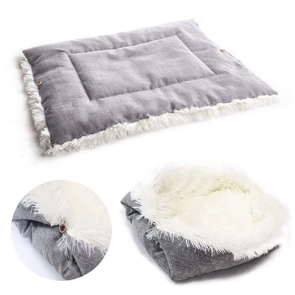 Letto per Cani, Cuccia per Gatti, 2in1 Cuccia per Gatti, Cuccia Pieghevole per Animali Domestici, Lavabile, 61x51cm, per Gattini Indoor e Outdoor, Cuccioli e Piccoli Animali (Bianco)