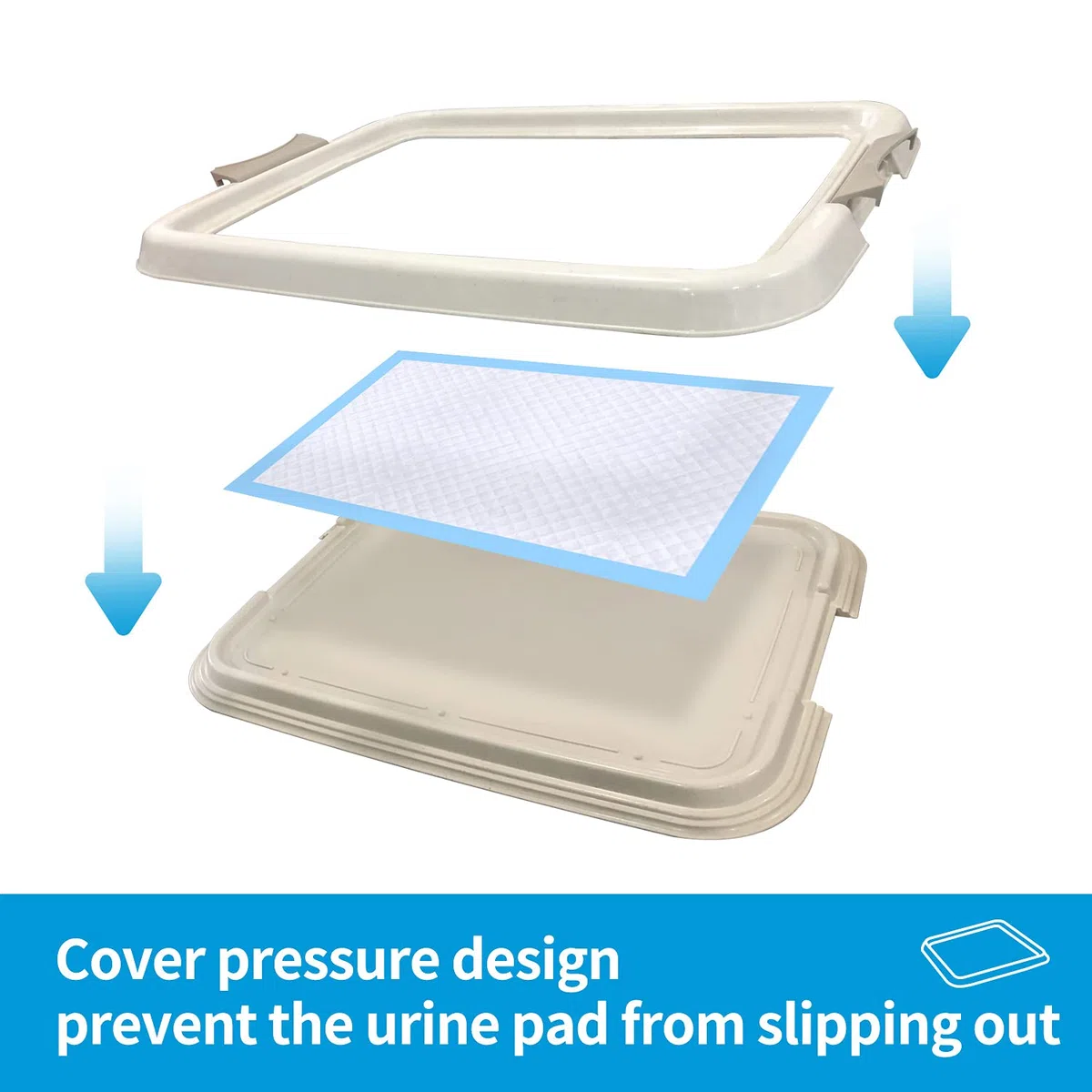 PAWISE Vassoio per addestramento per WC per cani da interno, supporto portatile per pipì per animali domestici, vassoio per lettiera per gatti , 49 x 36 cm