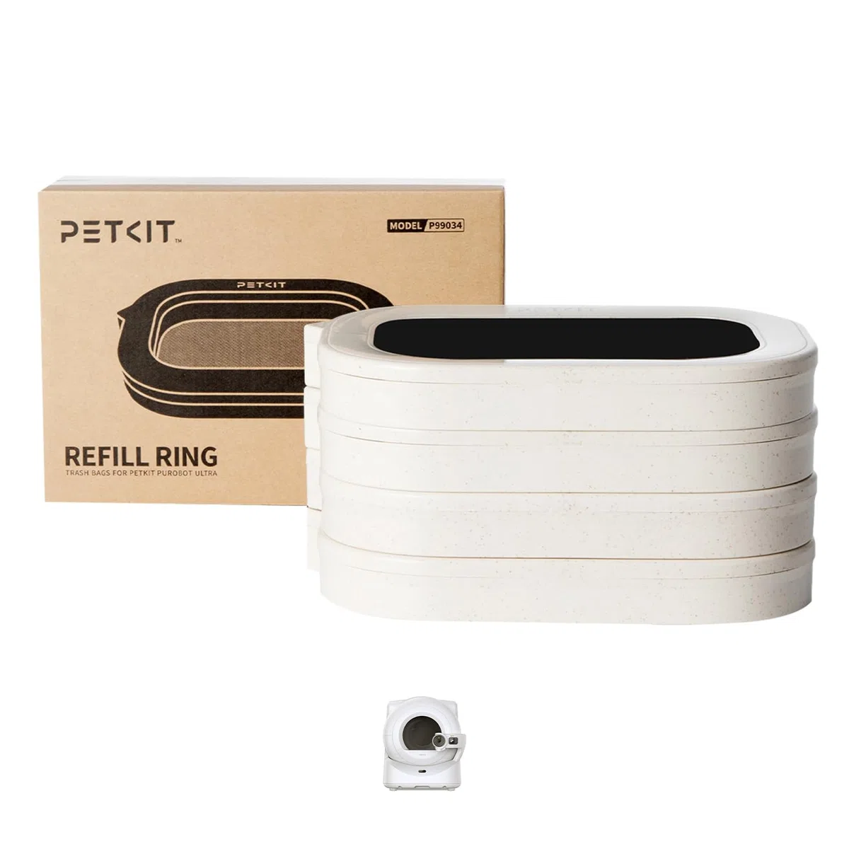 PETKIT Sacchetti per Rifiuti di Ricambio per PUROBOT ULTRA, 4 Rotoli, Grande Capacità, Sacchetti per Lettiera per Gatti Autopulente