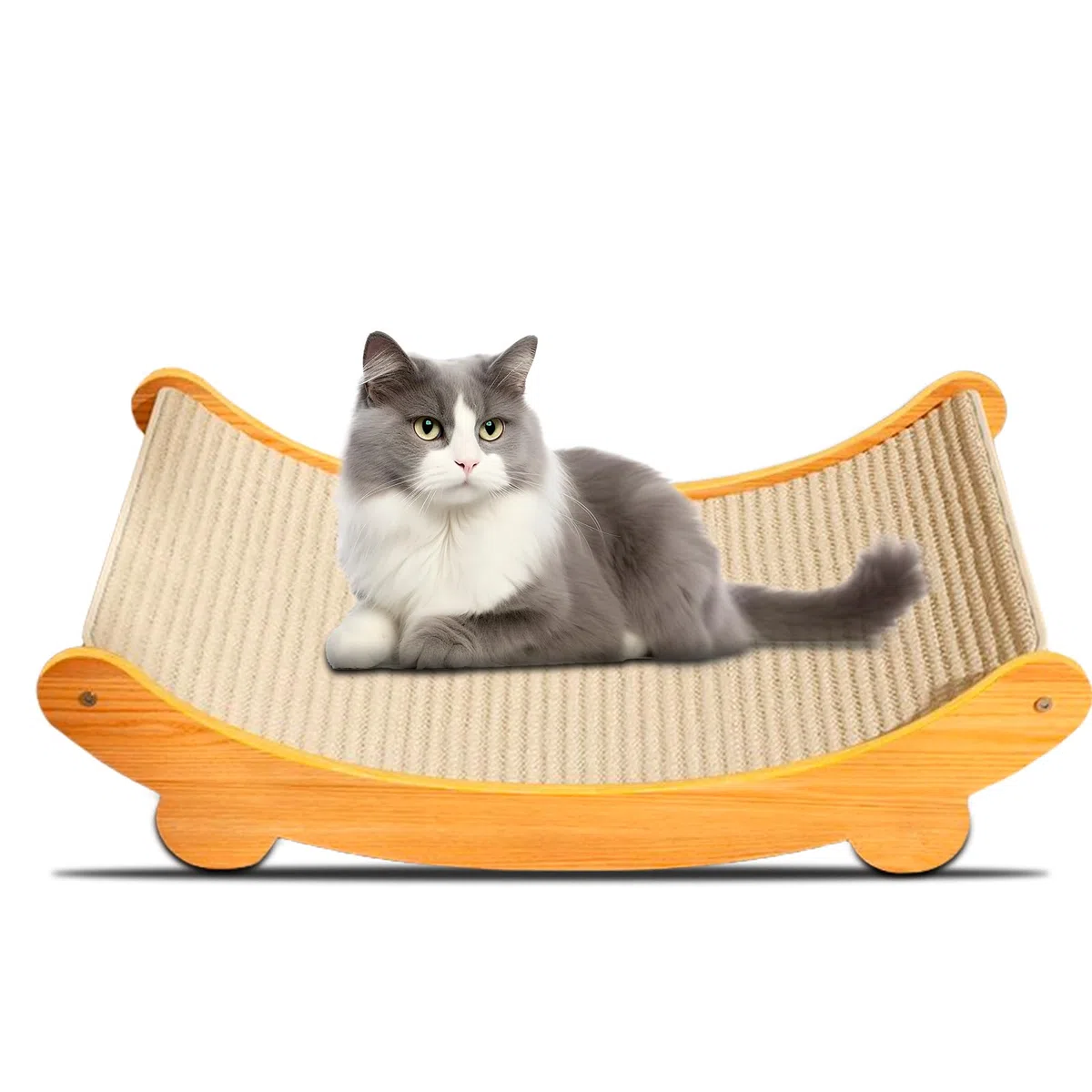 Tiragraffi per gatti curvi: tiragraffi per gatti, 39 x 32 cm, in sisal, per gatti, per giocare, dormire, graffiare