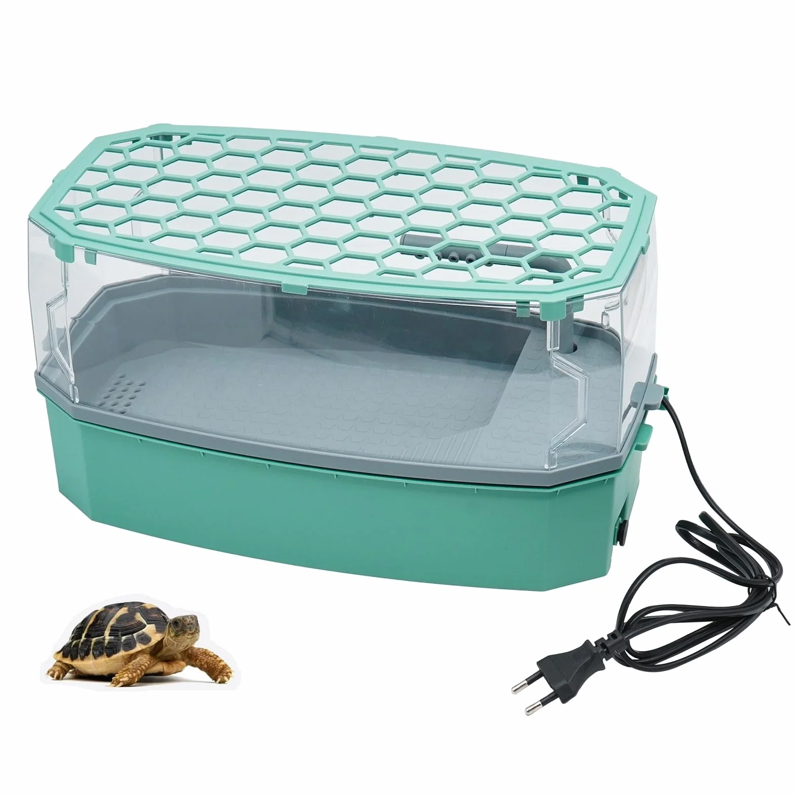 Turtle Tank Aquarium con Pompa Dell'acqua Reptile Habitat Turtle Tank Terrario Piattaforma di Crogiolarsi con Sistema Doccia Strato Filtrante