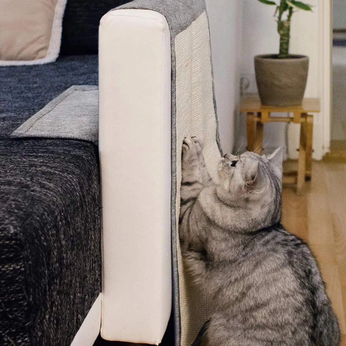 Navaris Tappeto Tiragraffi per Gatti - Tappetino Tiragraffi per Gatti Grandi e Cani - Tappeto Tira Graffi in Sisal 130x45cm Protezione Divano e Mobili