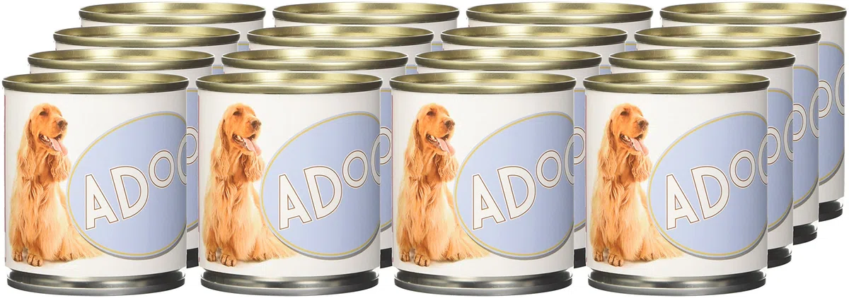 Adoc Naturally Premium, Alimento Umido Complementare per Cani, Filetti di Pollo con Patate, 16 Lattine da 285 g, in Gelatina, Senza Conservanti e Coloranti