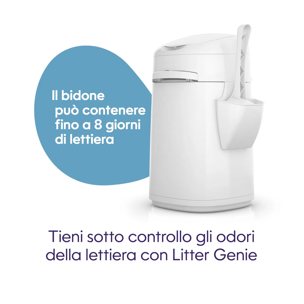Litter Genie - Official Litter Locker - Pattumiera per lettiera per gatti a prova di odore, facile da pulire, con paletta inclusa e 1 ricarica XL (3 mesi). Compatta e facile da usare.