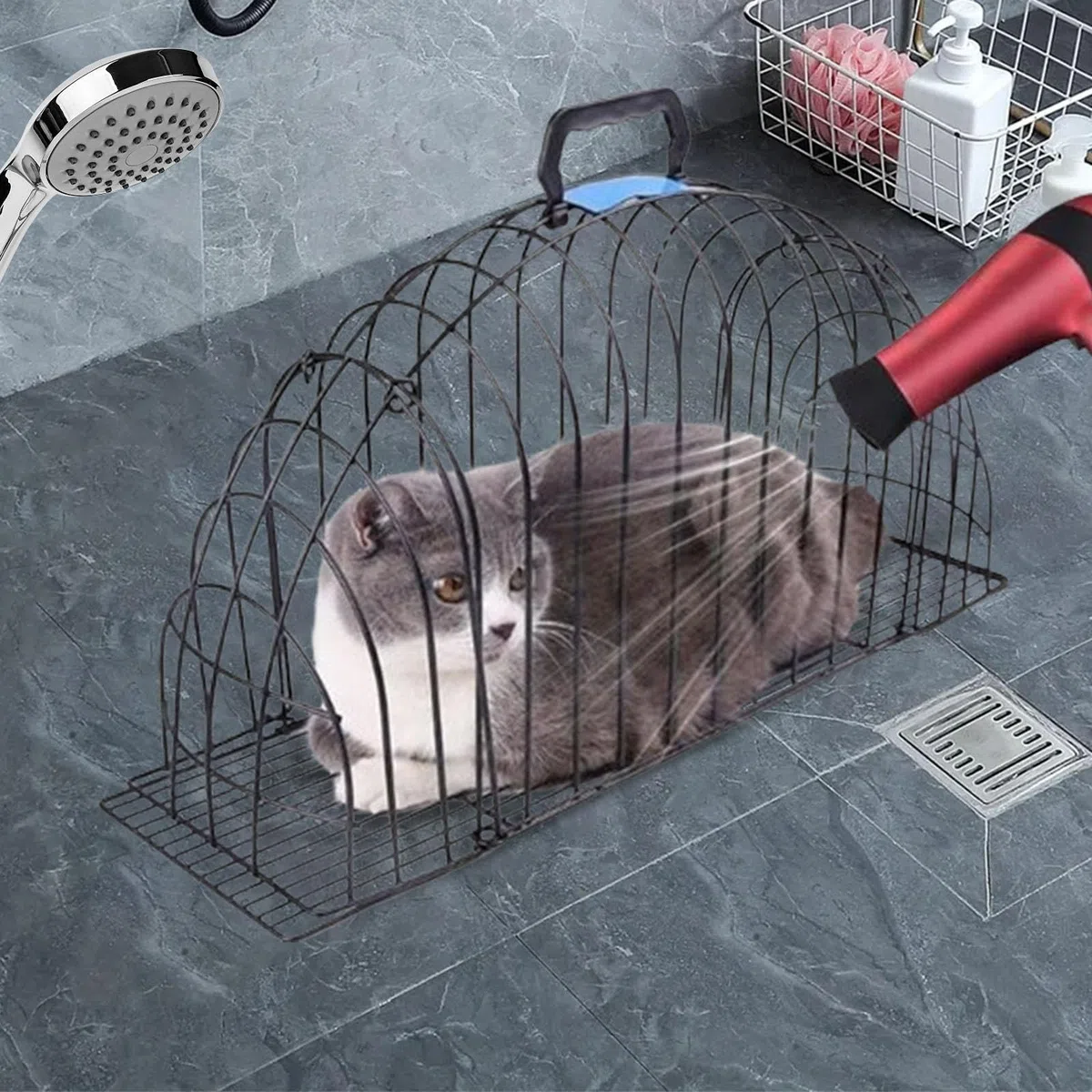 perfk Scatola per asciugare i peli degli Animali Domestici Asciugacapelli per Animali Domestici Asciugatura Rapida Casa Asciugatrice per Gatti Gabbia Stanza, l